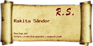 Rakita Sándor névjegykártya